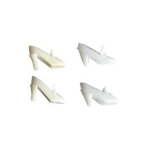 Vintage Barbie White Chunky Pilgrim Heels 2 Pair